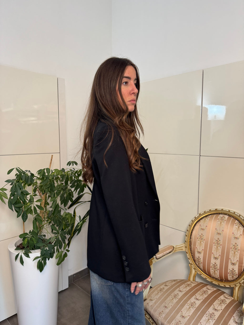 Blazer nero doppiopetto bottoni- Motel