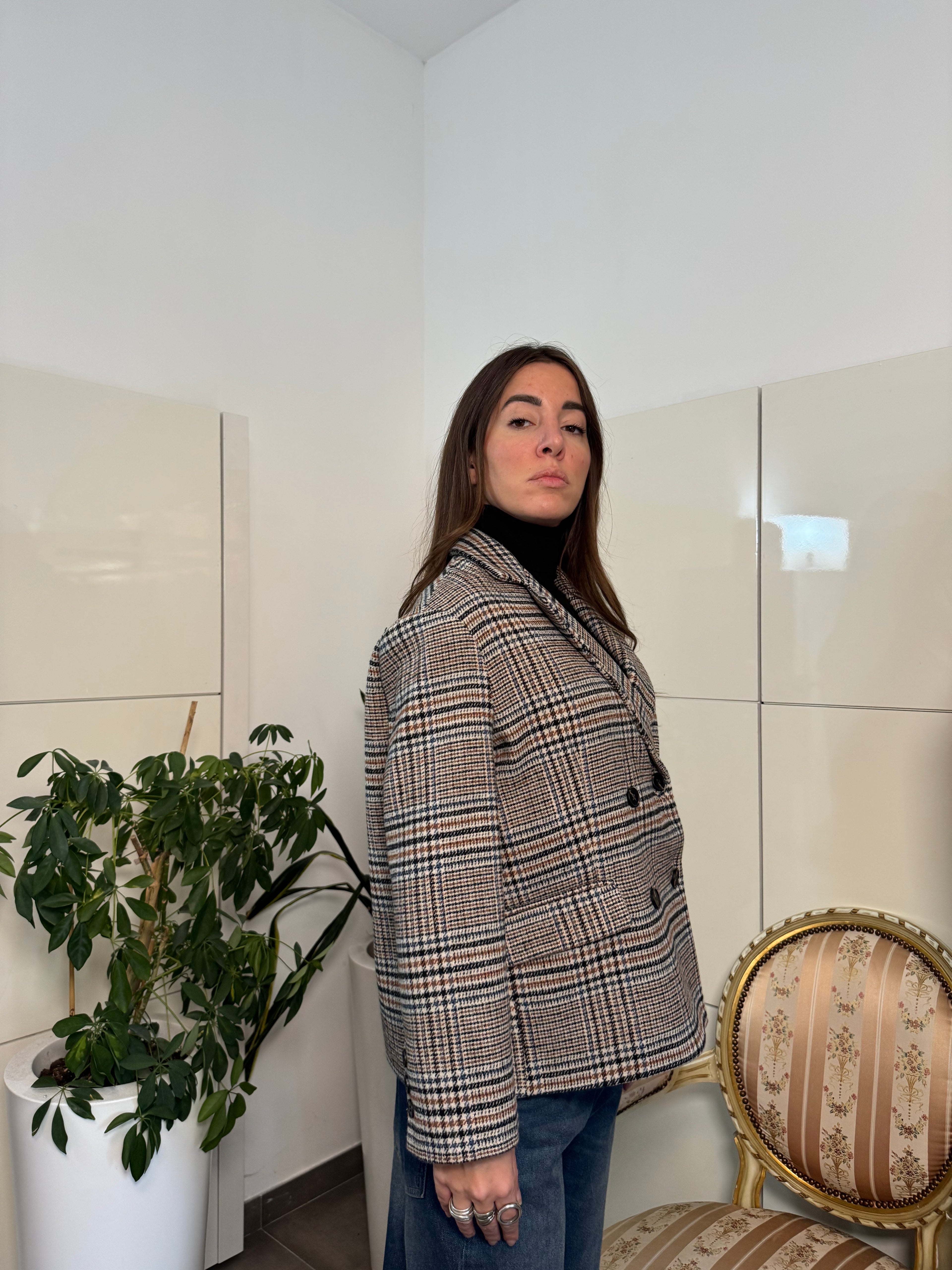 Giacca principe di Galles doppiopetto-Tensione In