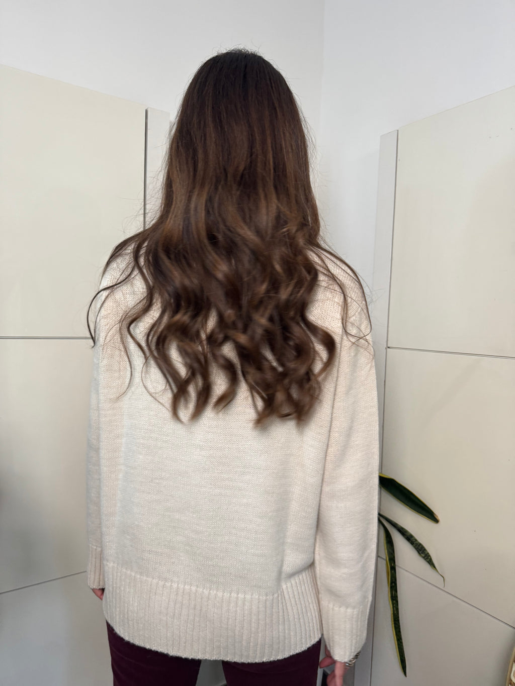 Maglione burro, collo a cratere - Motel