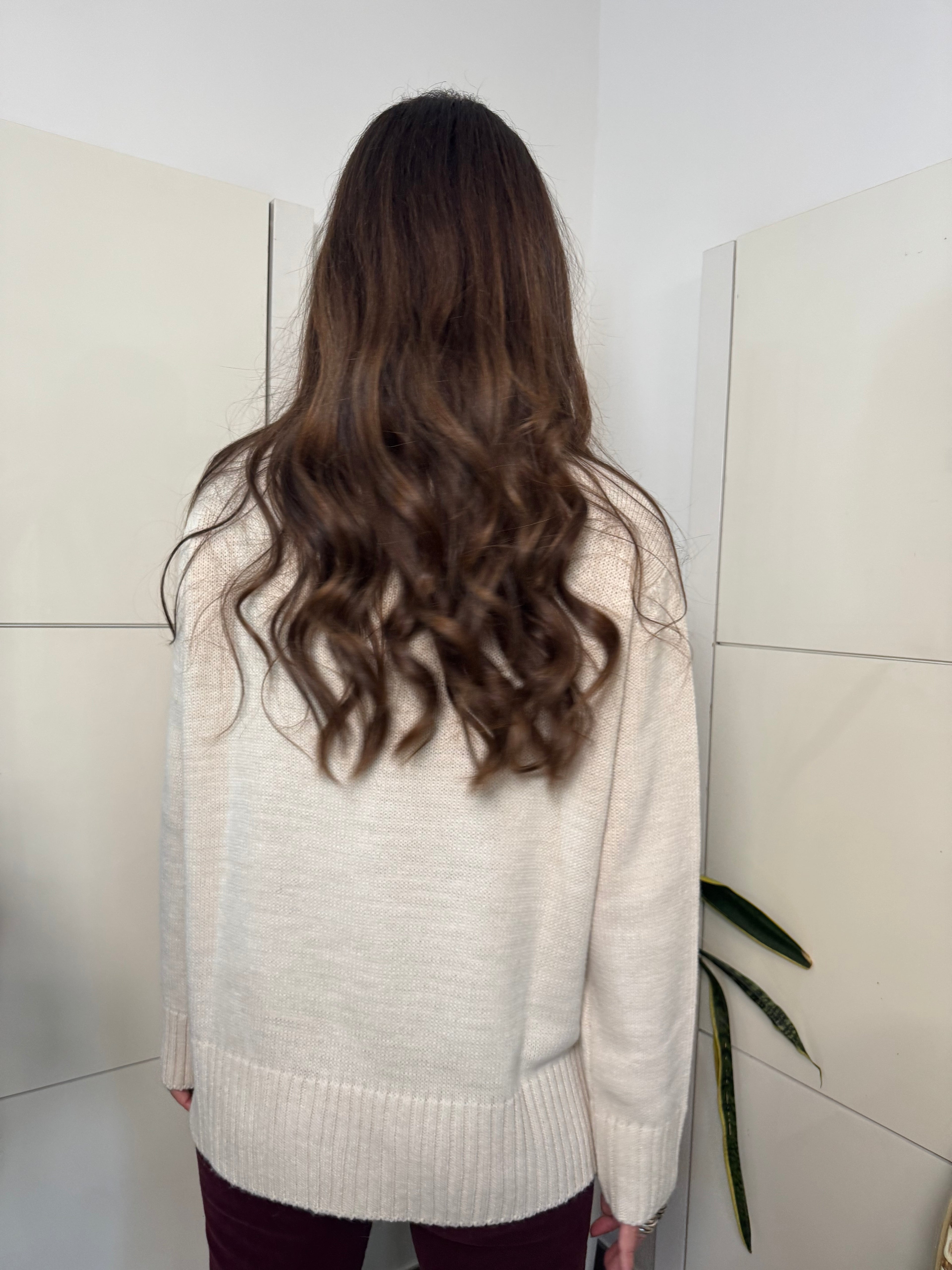 Maglione burro, collo a cratere - Motel