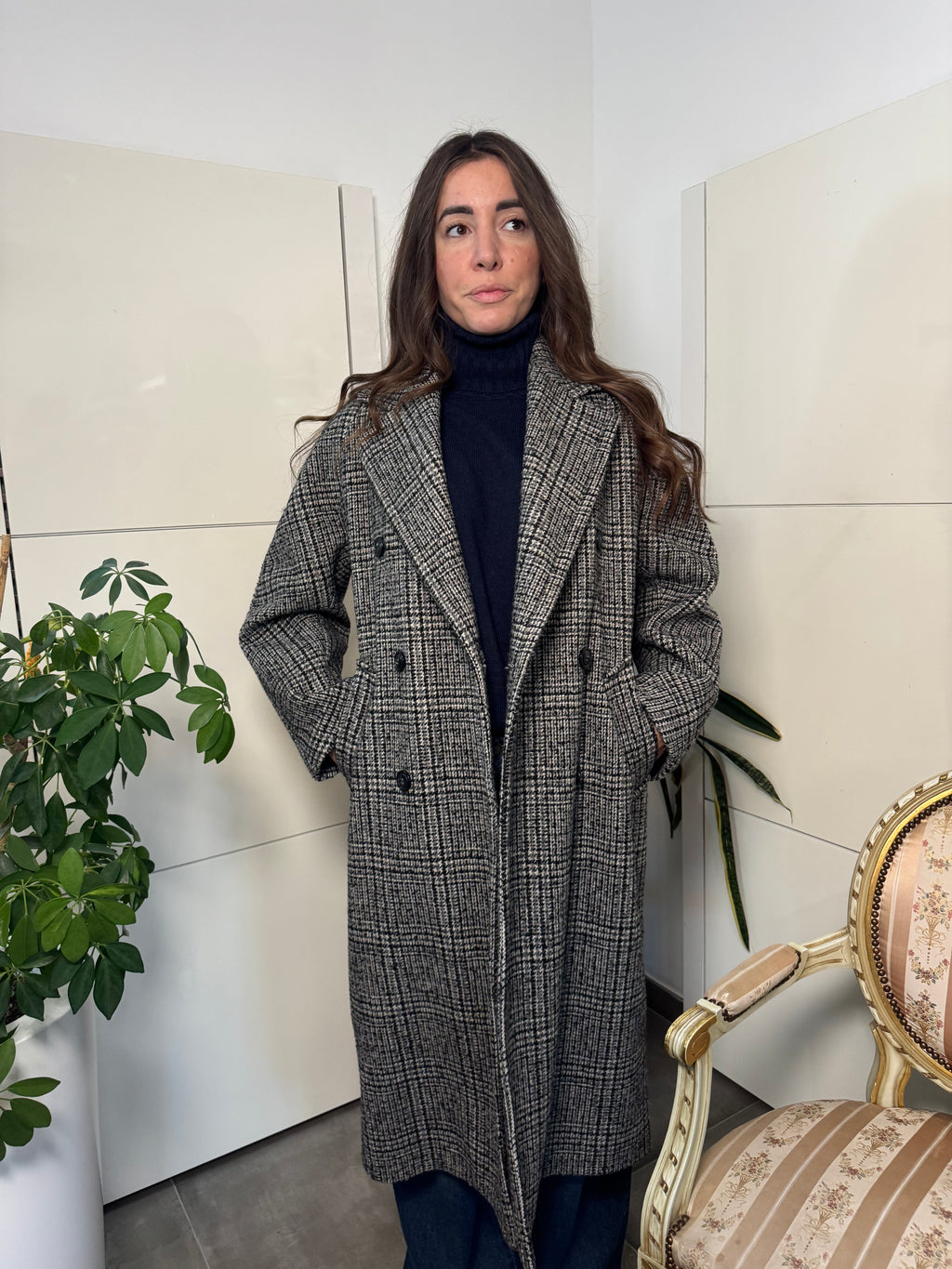 Cappotto doppiopetto, manica raglan-Tensione in