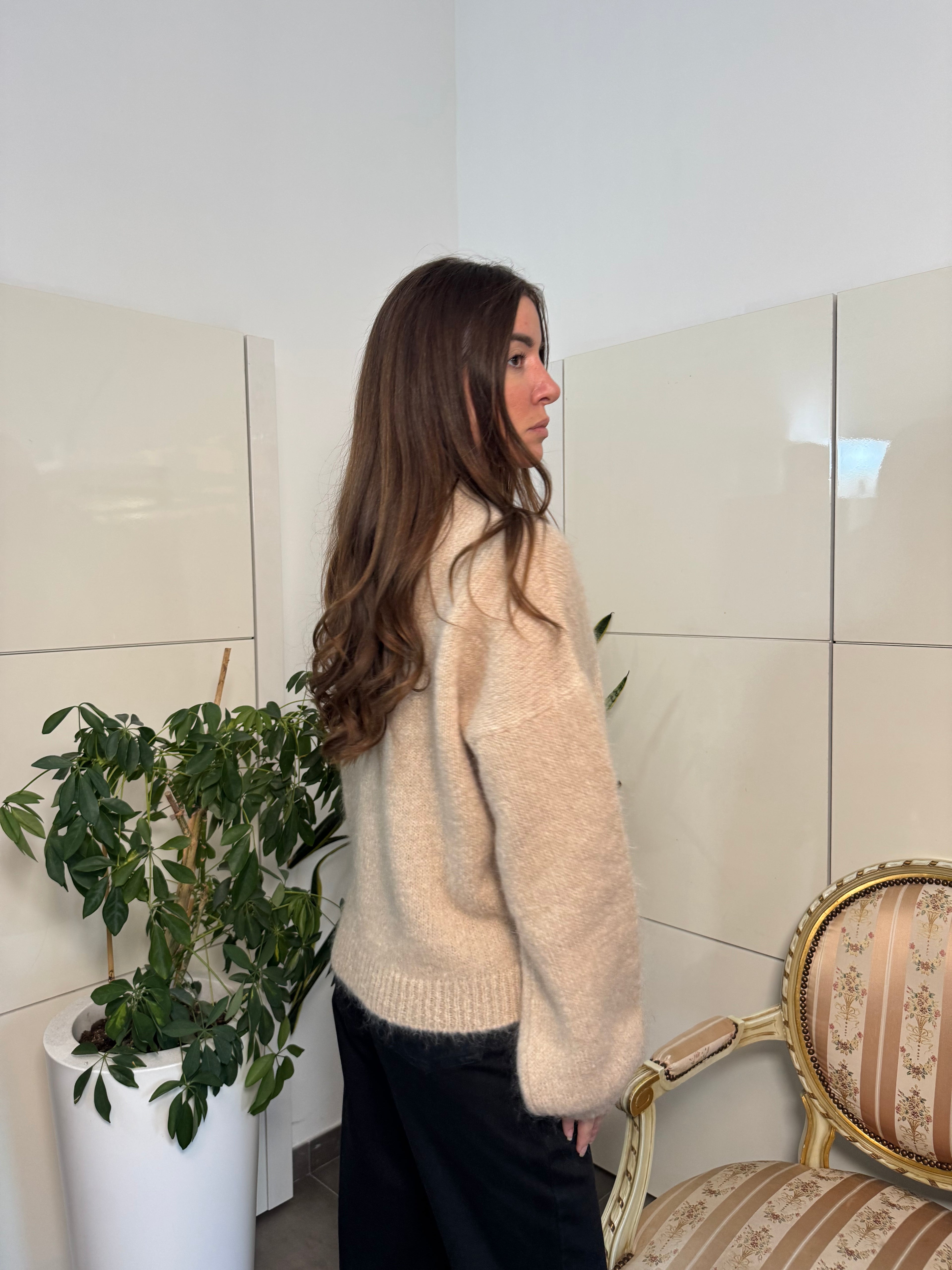 Maglione girocollo,lana morbido-Tensione In