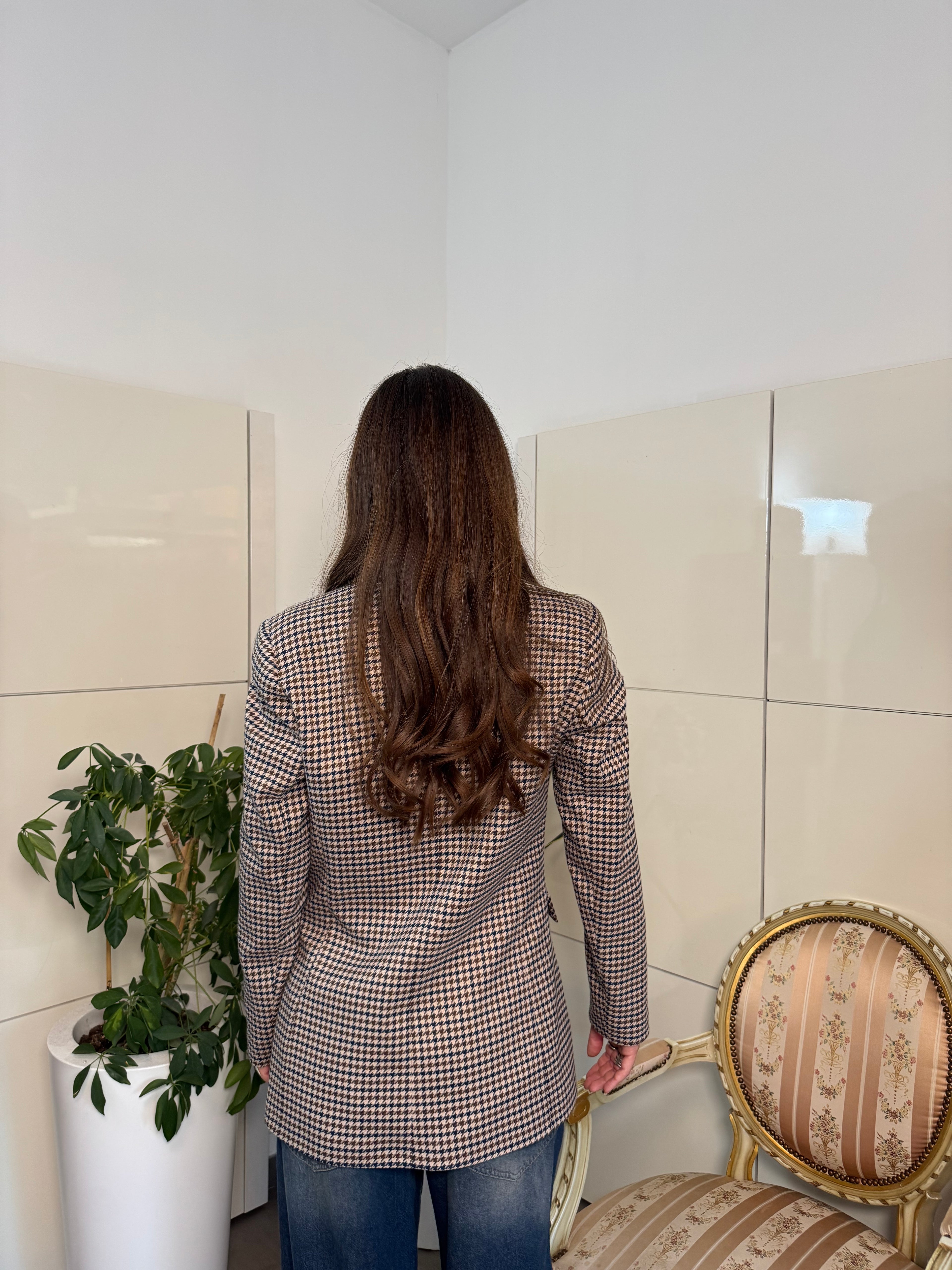 Giacca scozzese con spille-Tensione In