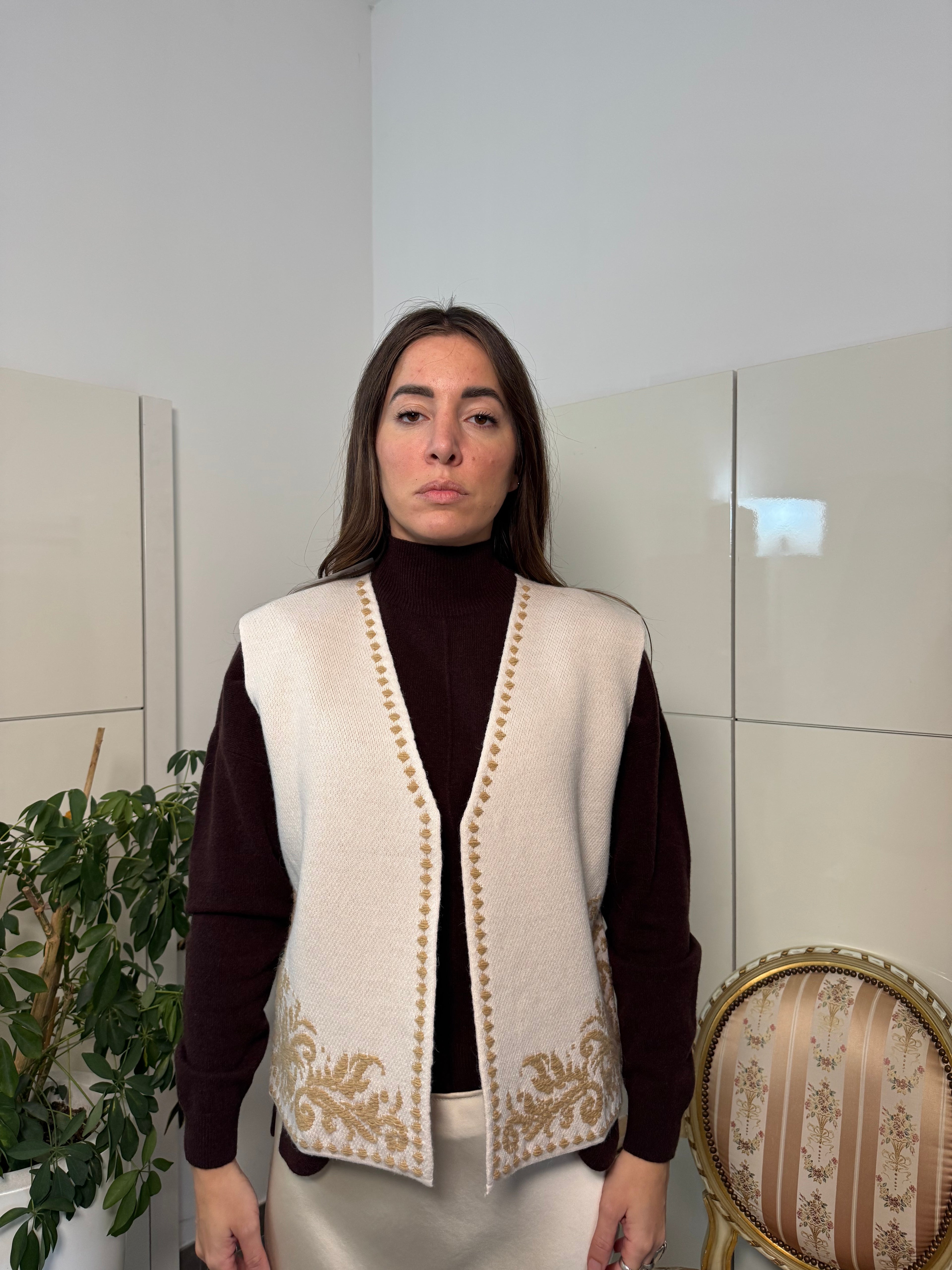 Gilet arabesque senza bottoni-Motel