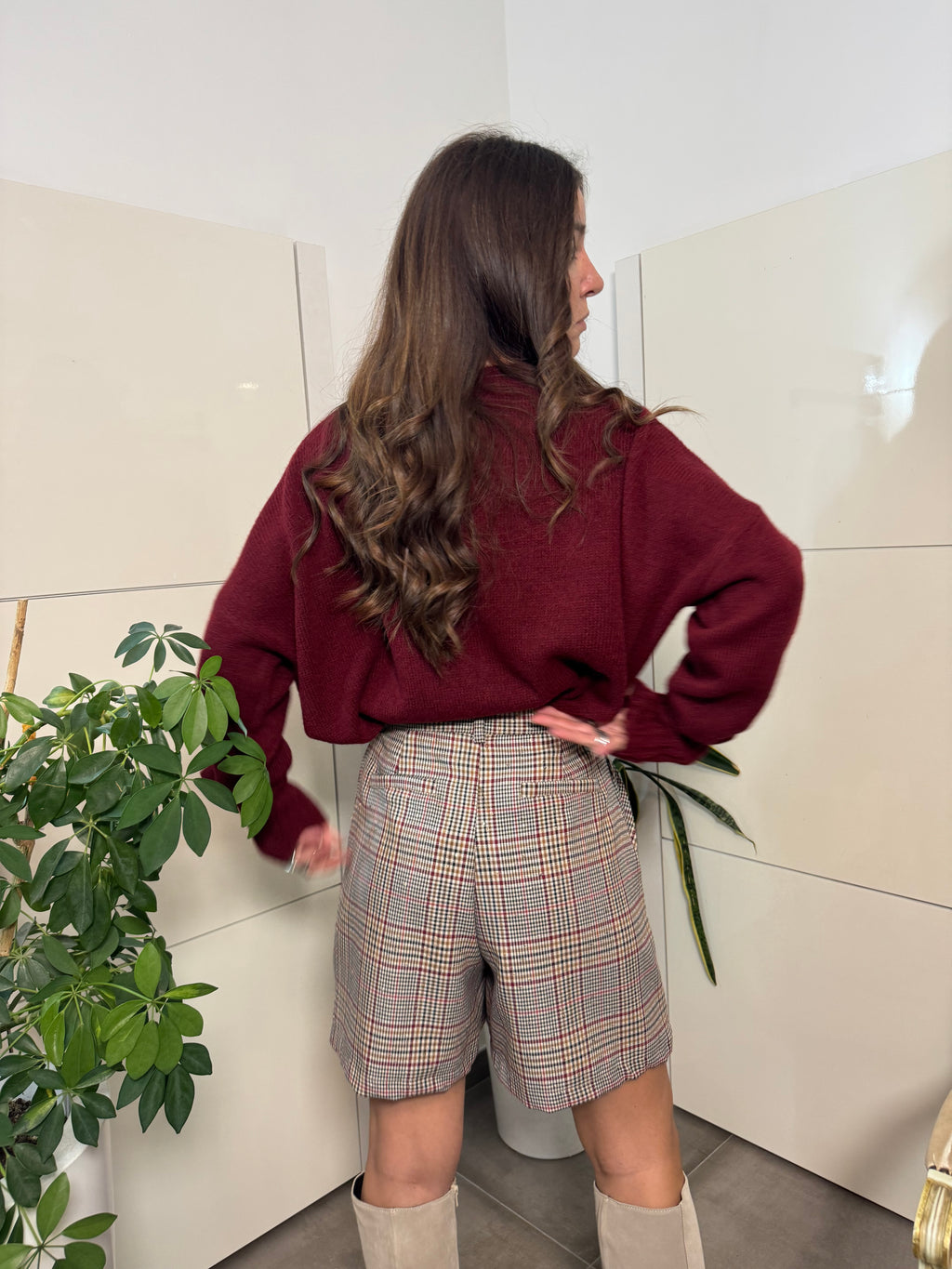 Pantaloncino, tessuto check -Motel