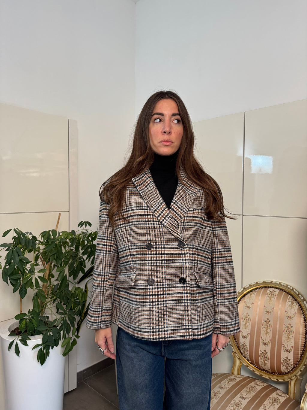 Giacca principe di Galles doppiopetto-Tensione In