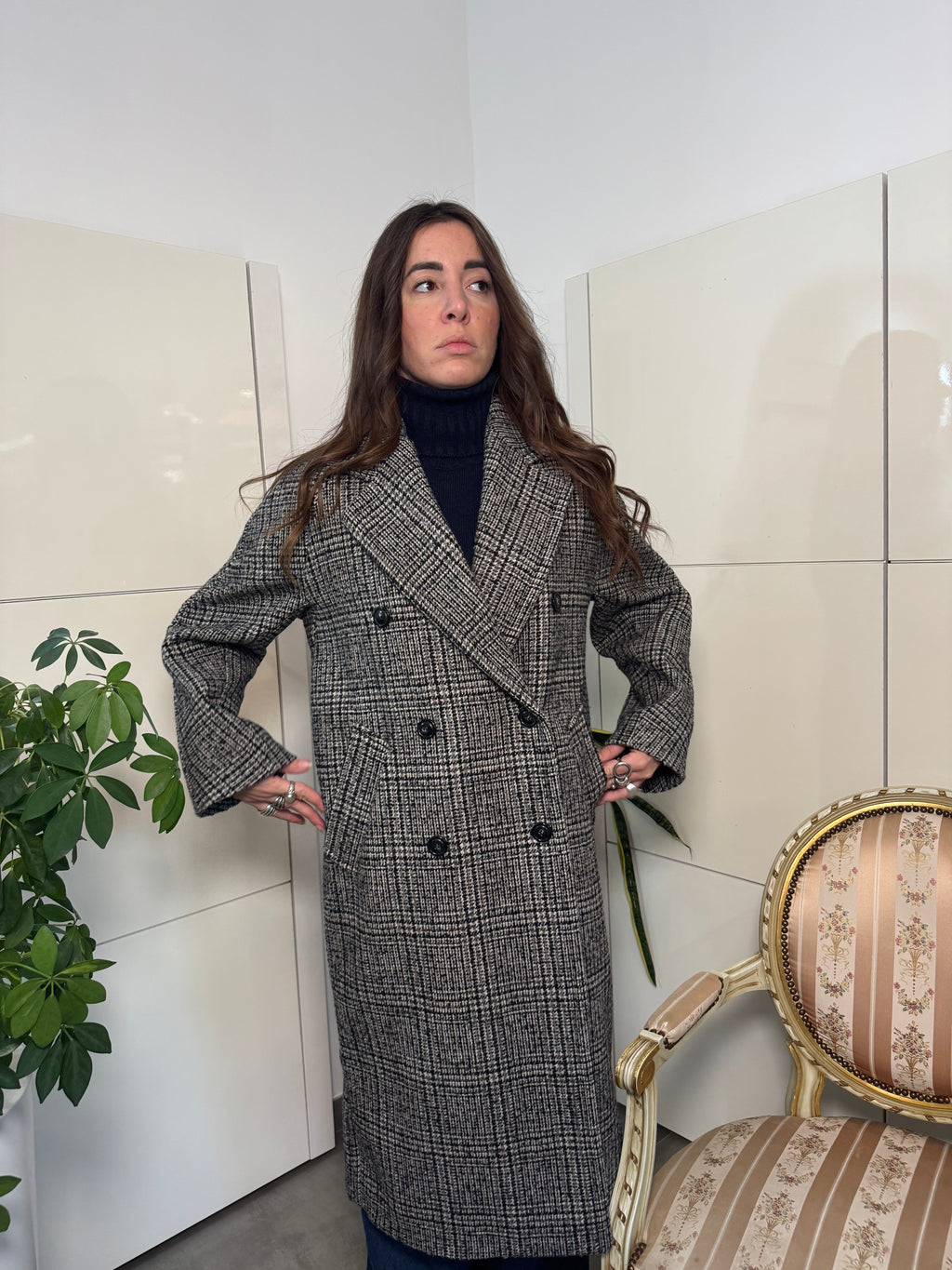 Cappotto doppiopetto, manica raglan-Tensione in