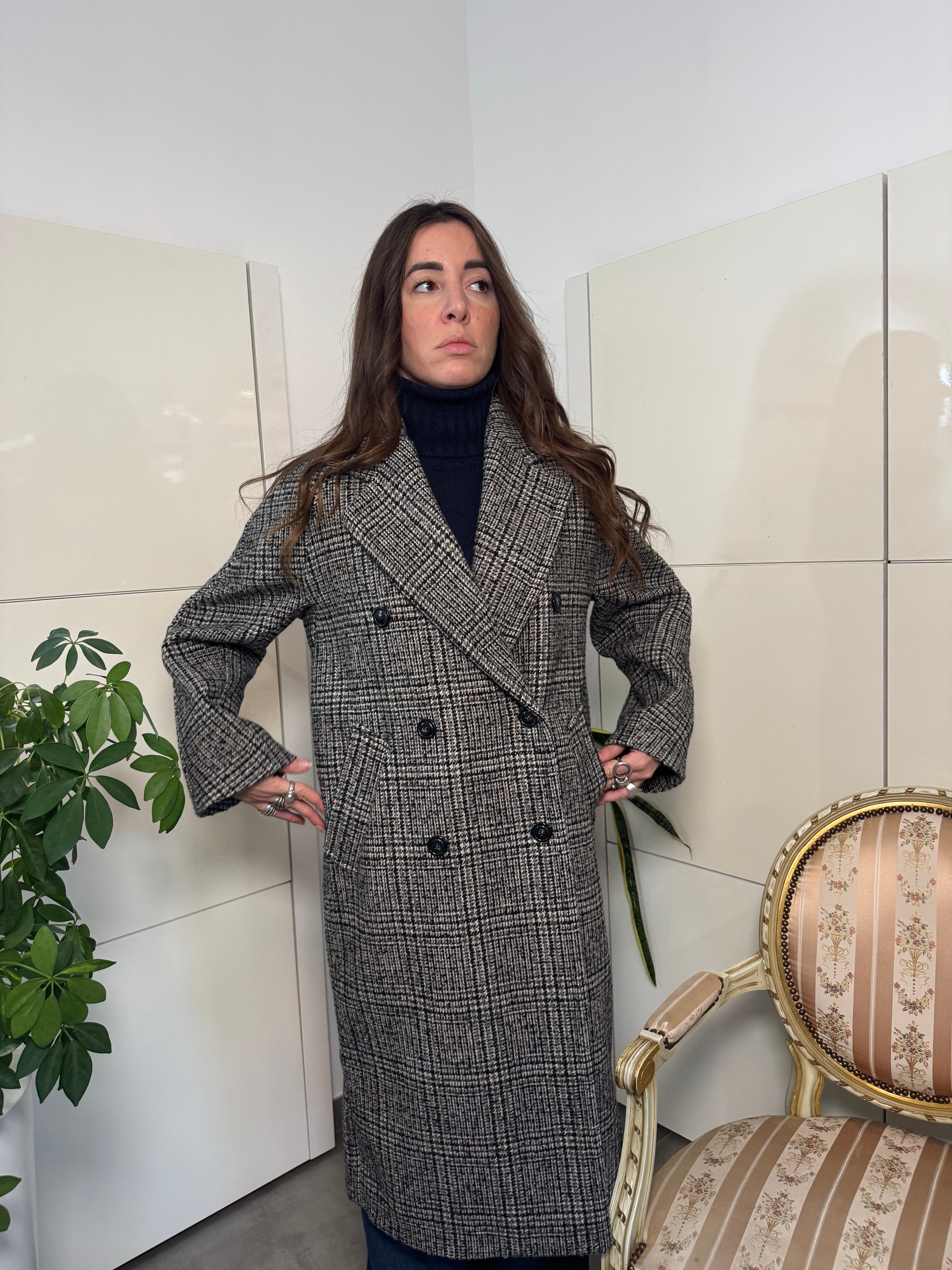 Cappotto doppiopetto, manica raglan-Tensione in