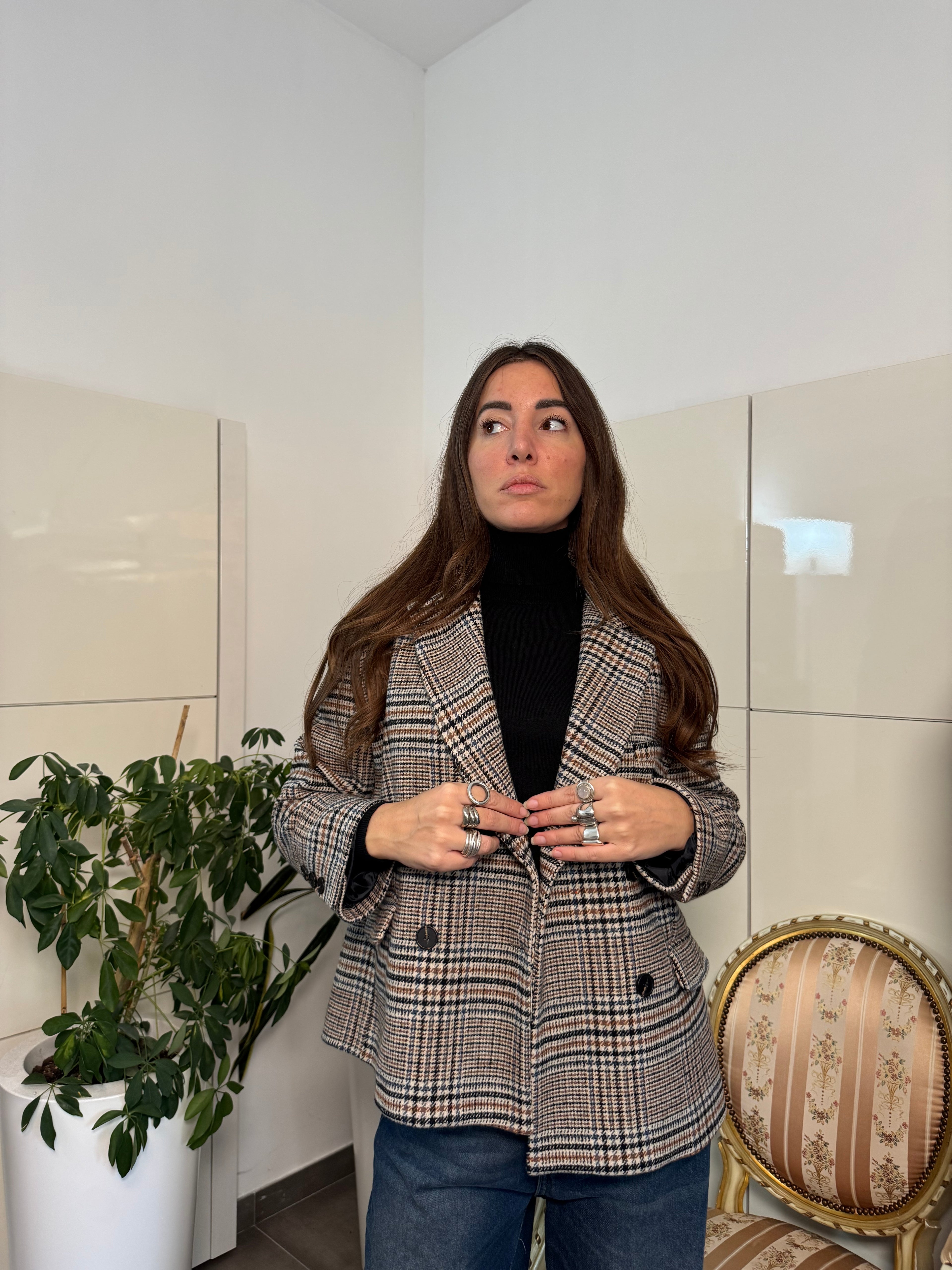 Giacca principe di Galles doppiopetto-Tensione In