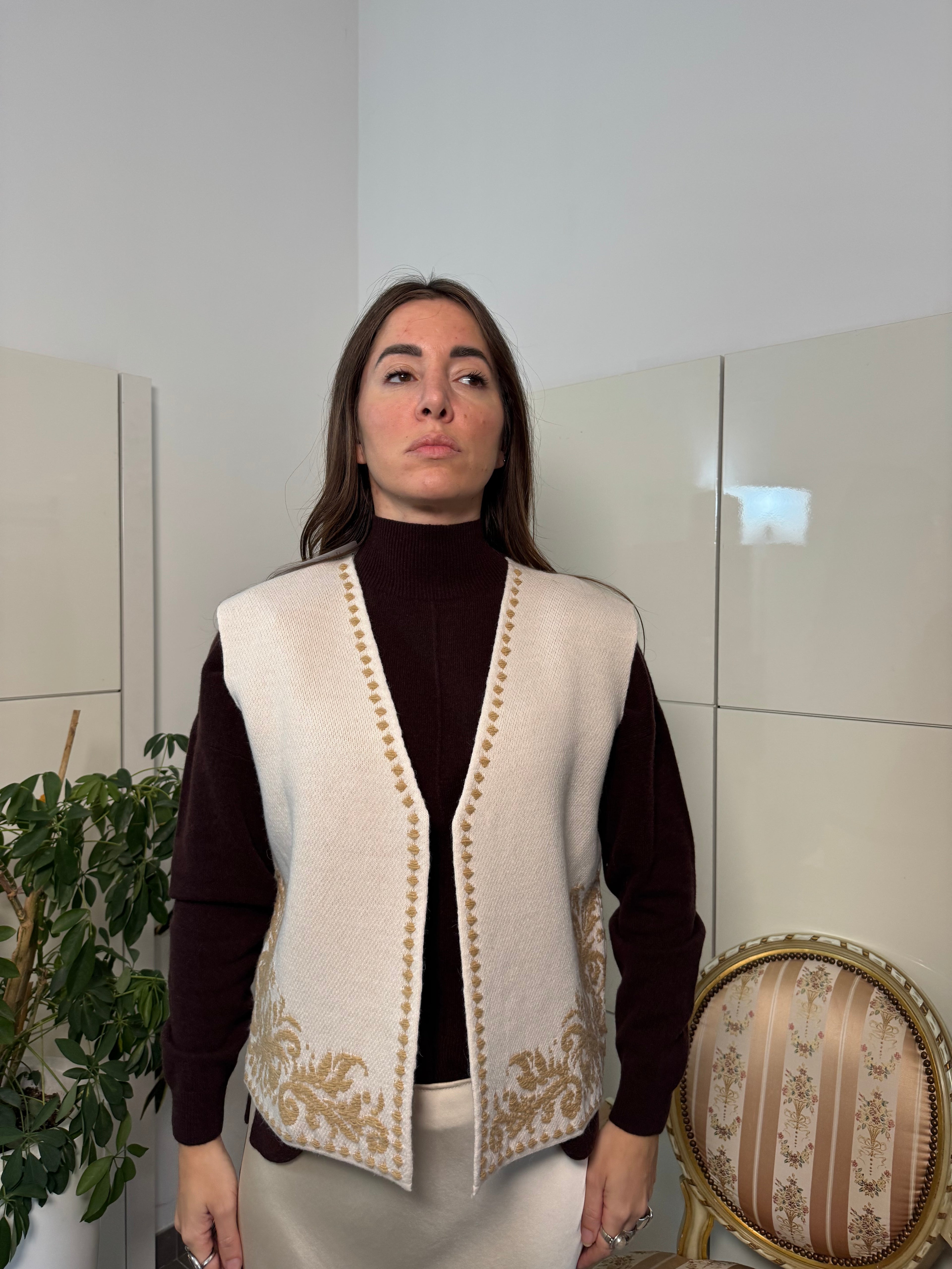 Gilet arabesque senza bottoni-Motel