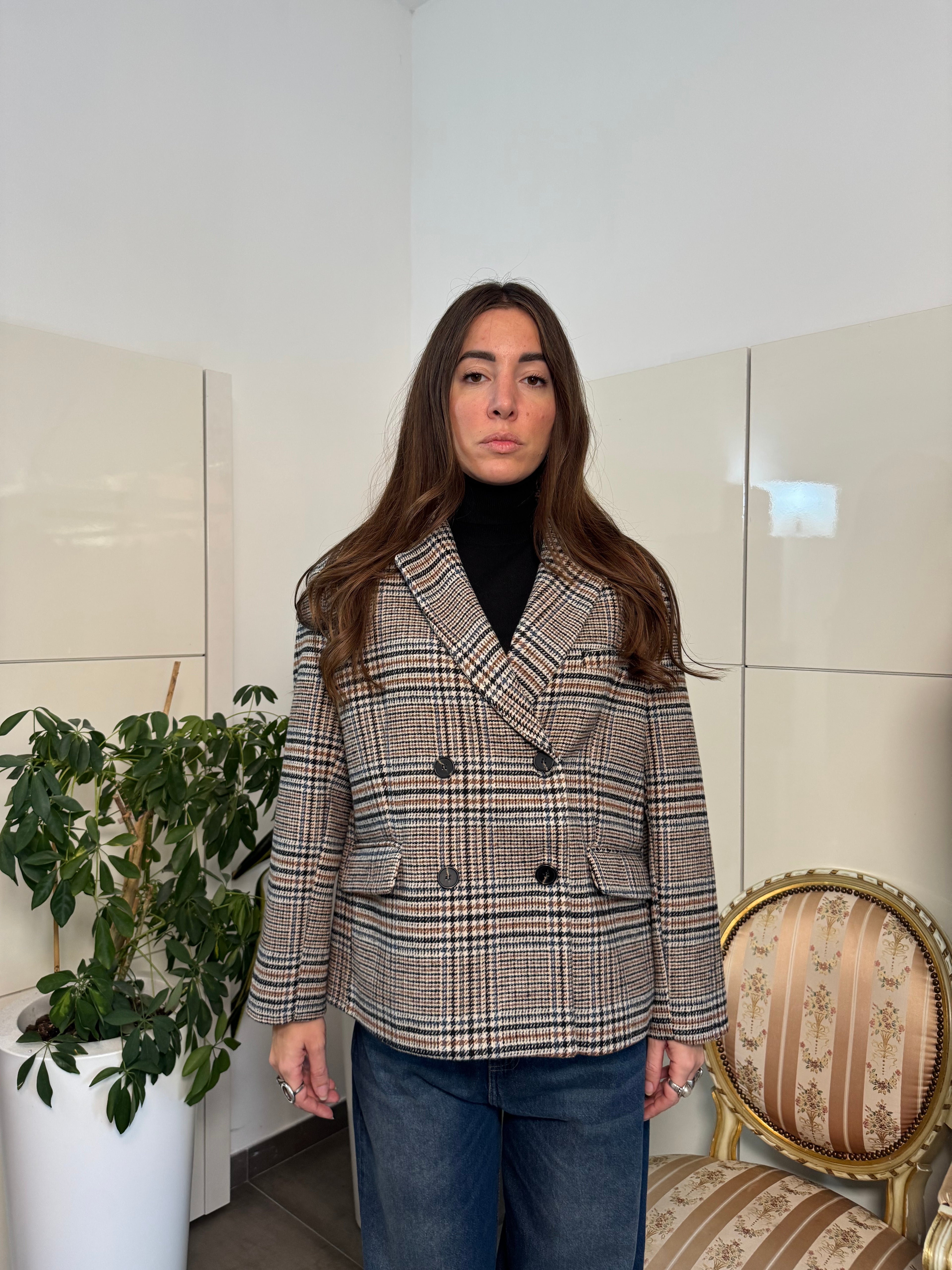 Giacca principe di Galles doppiopetto-Tensione In