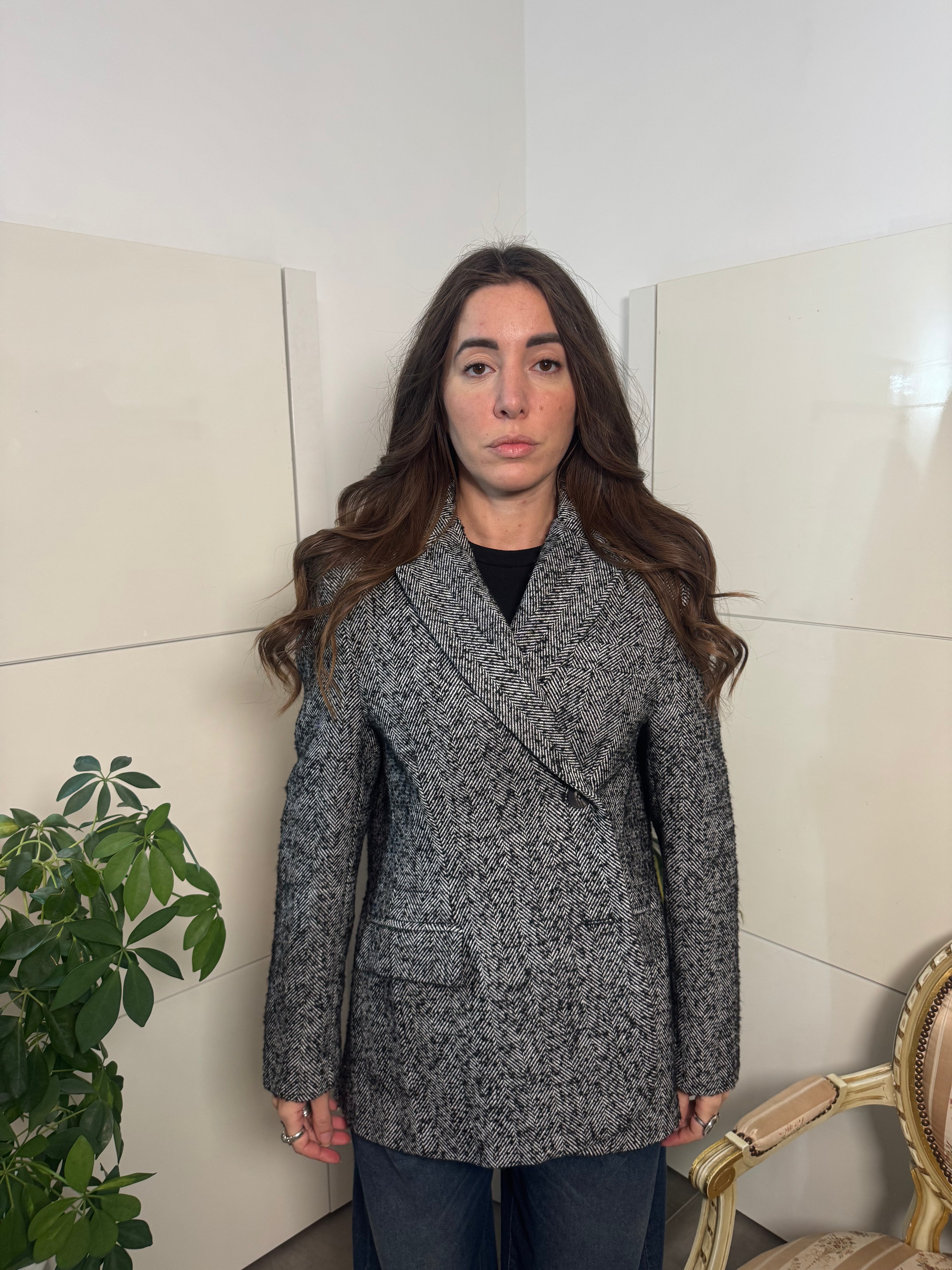 Giacca cappotto spigato- Tensione in