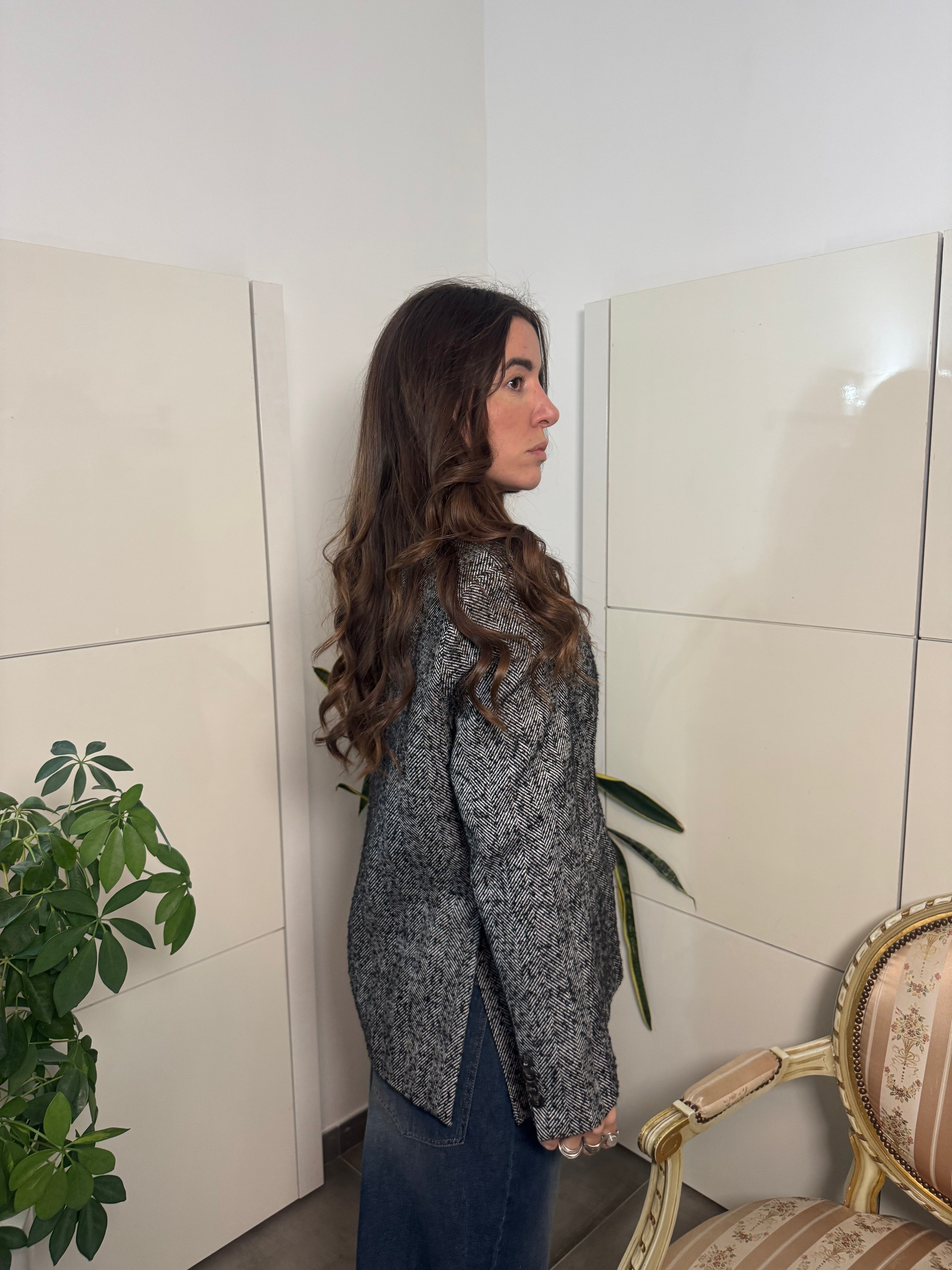 Giacca cappotto spigato- Tensione in