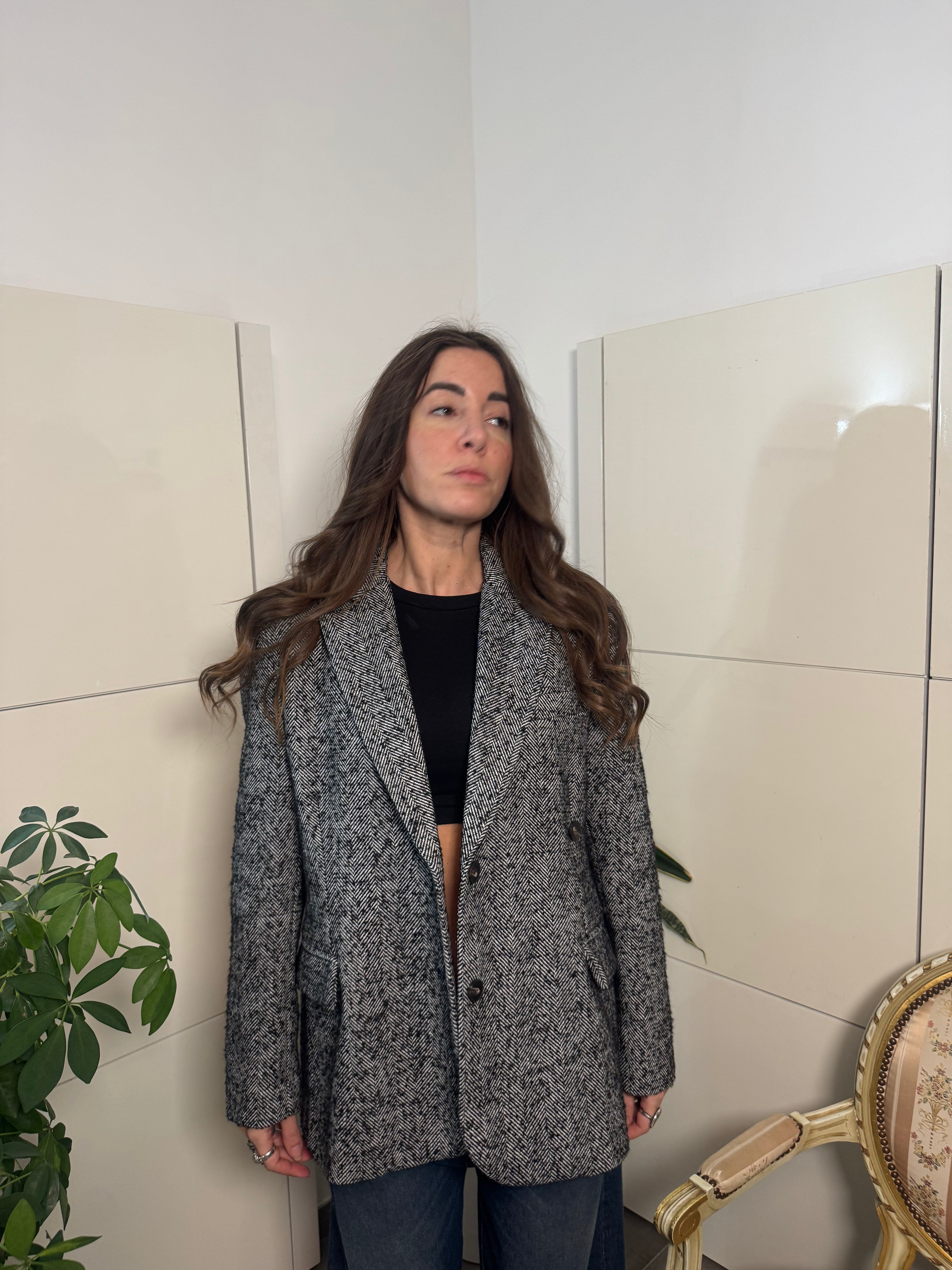 Giacca cappotto spigato- Tensione in